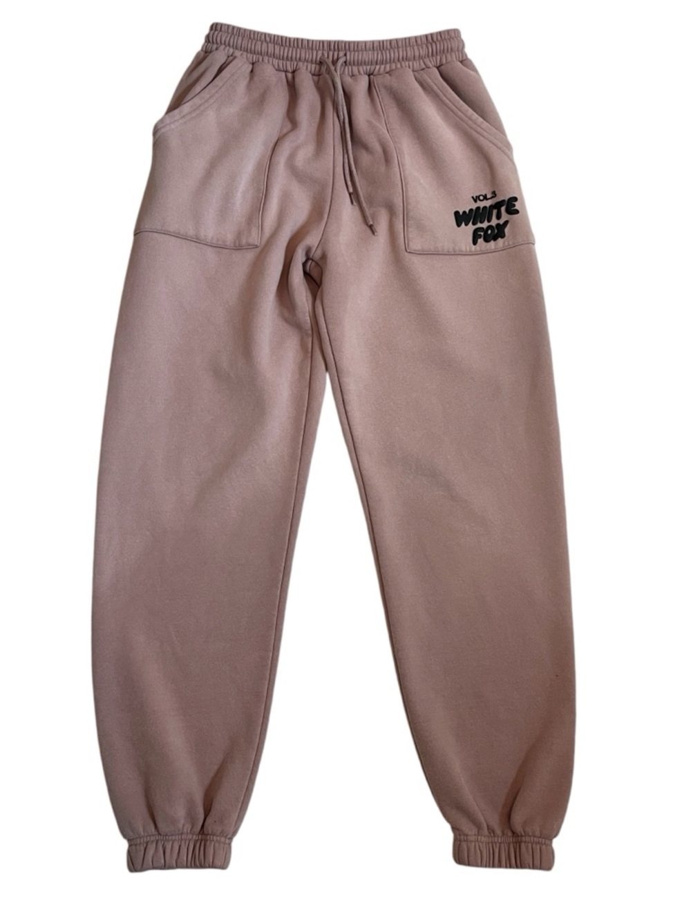 White Fox Offstage Sweatpants S Mauve Rosy Tan Oversized Cozy Lounge Athleisure - Picture 3 of 9